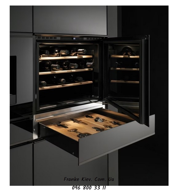 Franke-Partner.com.ua ➦  Выдвижной ящик Franke с аксессуарами для холодильника для вина Mythos FMY 14 WCRD BK (131.0694.161) черное стекло