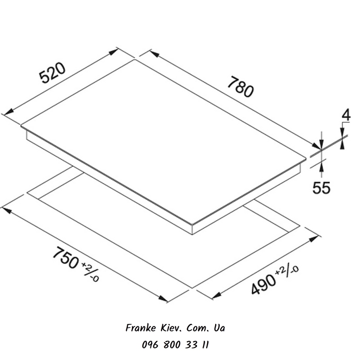 Franke-Partner.com.ua ➦  Встраиваемая варочная индукционная поверхность Franke Smart FHSM 804 4I (108.0492.717) цвет черный