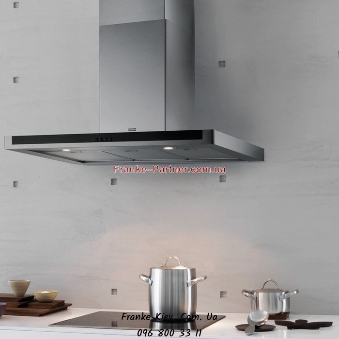 Franke-Partner.com.ua ➦  Кухонная вытяжка Franke Neptune-T FNE 625 XS (325.0541.090) нерж. сталь / чёрное стекло настенный монтаж, 60 см