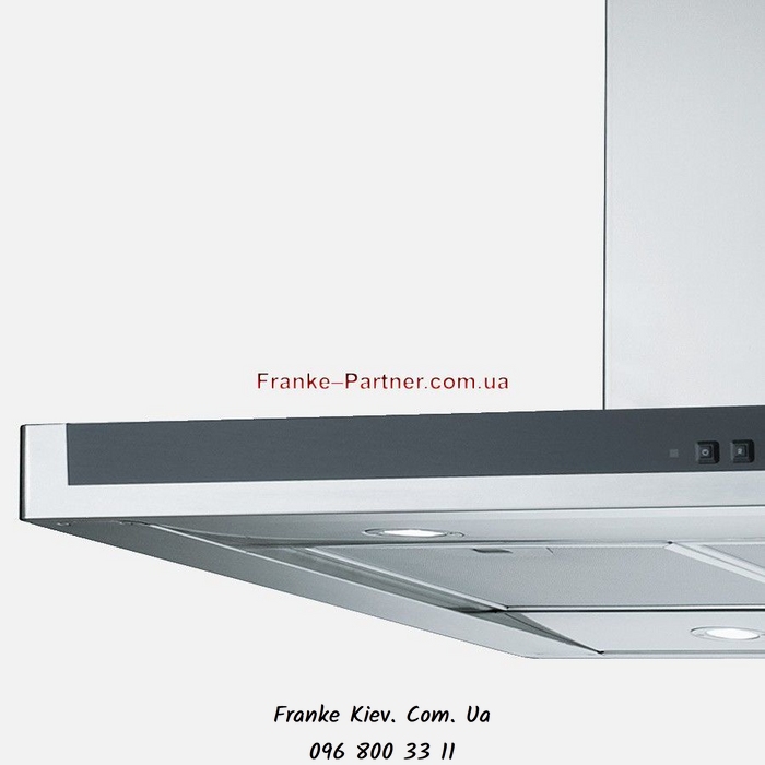 Franke-Partner.com.ua ➦  Кухонна витяжка Franke Neptune-T FNE 625 XS (325.0541.090) нерж. сталь / чорне скло настінний монтаж, 60 см