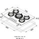 🟥 Индукционная электрическая варочная поверхность Franke Maris Free by Dror FHMF 755 4G DC C BK (106.0541.752) черное стекло