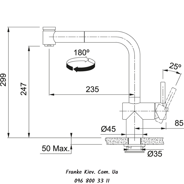 Franke-Partner.com.ua ➦  Кухонний змішувач Franke Atlas Neo Sensor, з висувним виливом та функцією душу (115.0625.524) Нержавіюча сталь