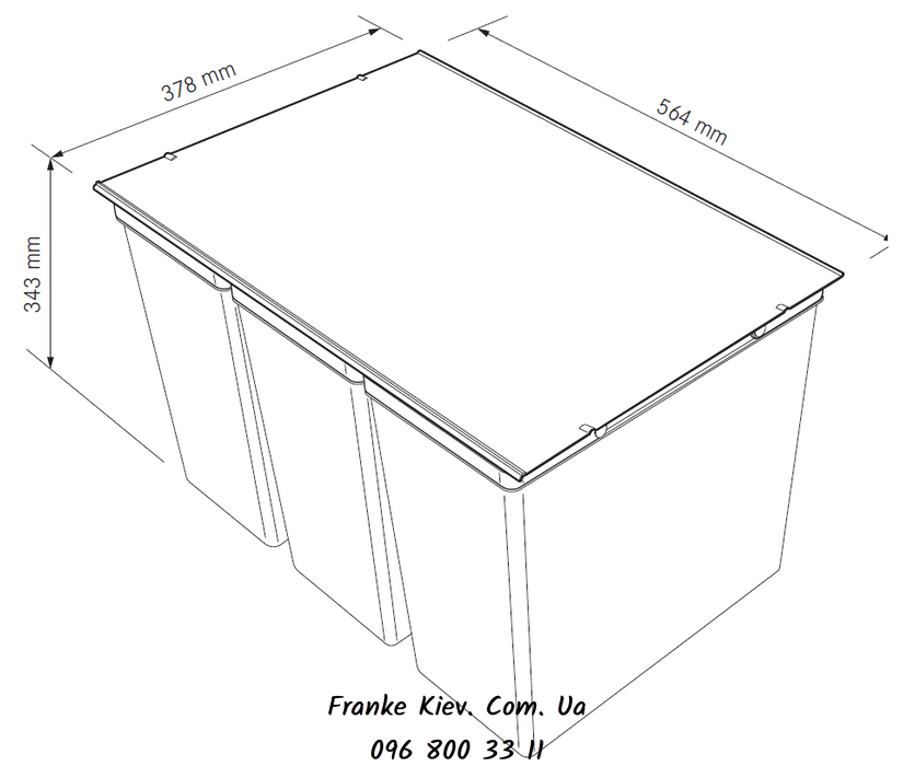 Franke-Partner.com.ua ➦  Системы сортировки отходов EASYSORT 600-2-2 - Сортер Franke Easy Sort (2х7,5л, 2х14,5л) (121.0494.193)