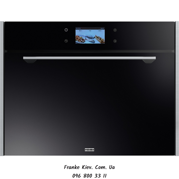 Franke-Partner.com.ua ➦  Компактна піролітична мультифункціональна духова шафа Frames by Franke FMO 45 FS P TFT BK XS, колір чорний