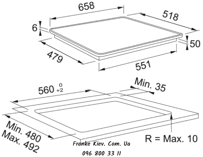 Franke-Partner.com.ua ➦  🟥 Індукційна електрична варильна поверхня Franke Maris FMA 654 I FP XS (108.0675.410) Чорний