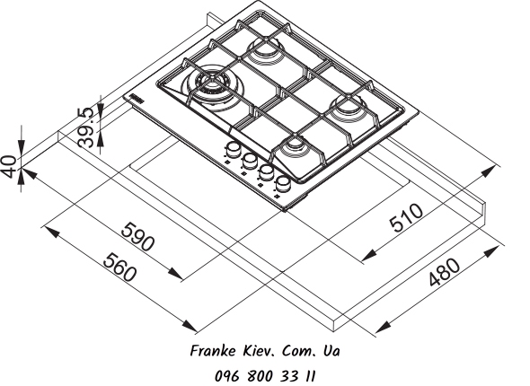 Franke-Partner.com.ua ➦  Варильна поверхня Franke Crystal FHCR 604 4G HE WH C (106.0374.281)