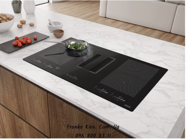 Franke-Partner.com.ua ➦  🟥 Кухонна витяжка інтегрована в індукційну варильну поверхню Franke Mythos FMY 839 HE (340.0679.889) чорне скло