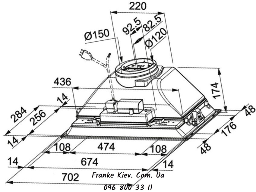 Franke-Partner.com.ua ➦  Кухонна витяжка Franke Box FBI 732H XS (305.0545.456) нерж. сталь полірована  вбудована повністю, 70 см