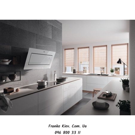 Franke-Partner.com.ua ➦  Кухонная вытяжка Franke Mythos FMY 607 WH (330.0507.688) белое стекло настенный монтаж, 60 см
