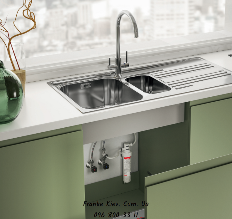 Franke-Partner.com.ua ➦  Кухонний змішувач з фільтром питної води Franke Lina Clear Water (160.0702.660) Хром